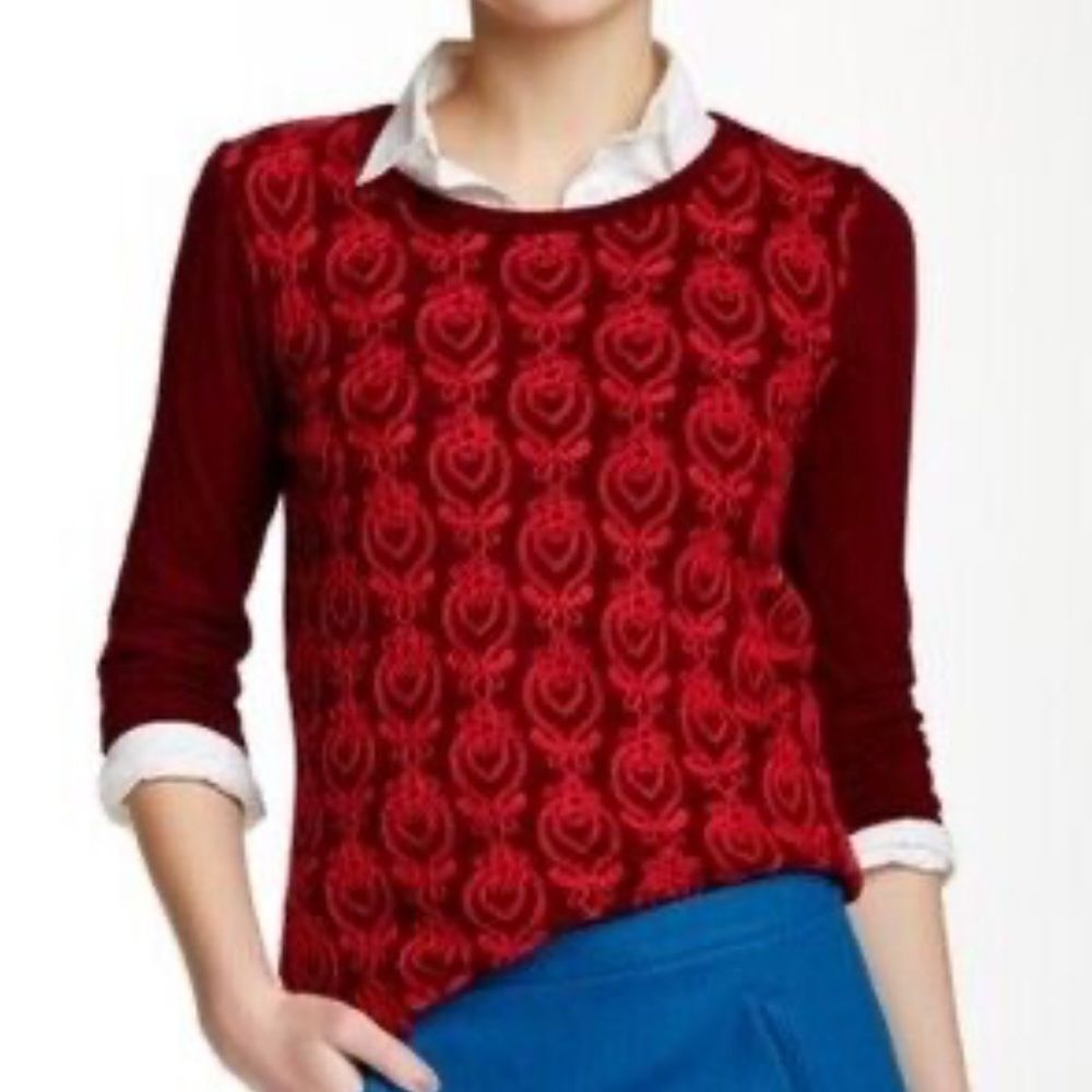 J. Crew Burgundy Knit Top